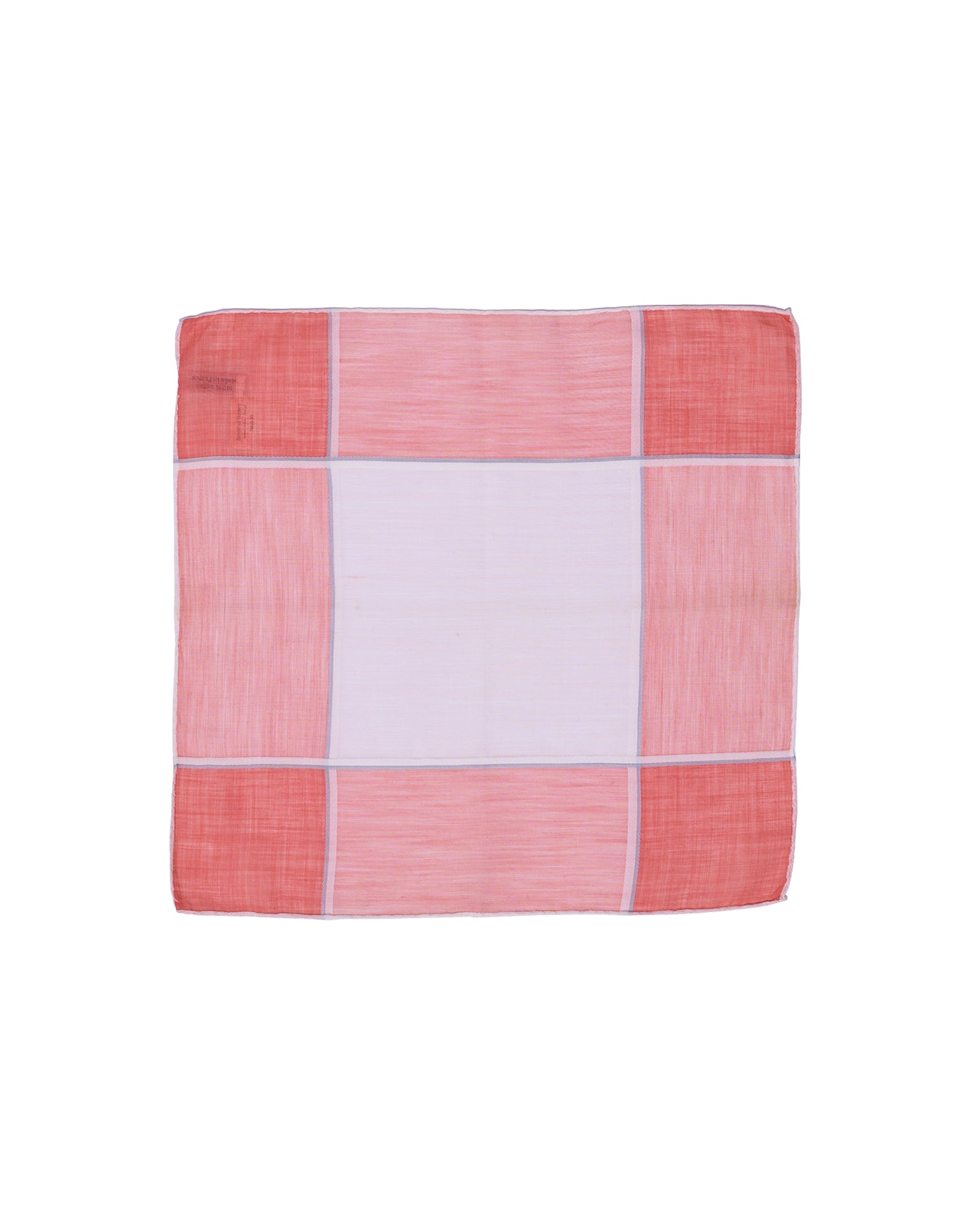 Pocket square - cotton - Orange windowpane with grey stripe