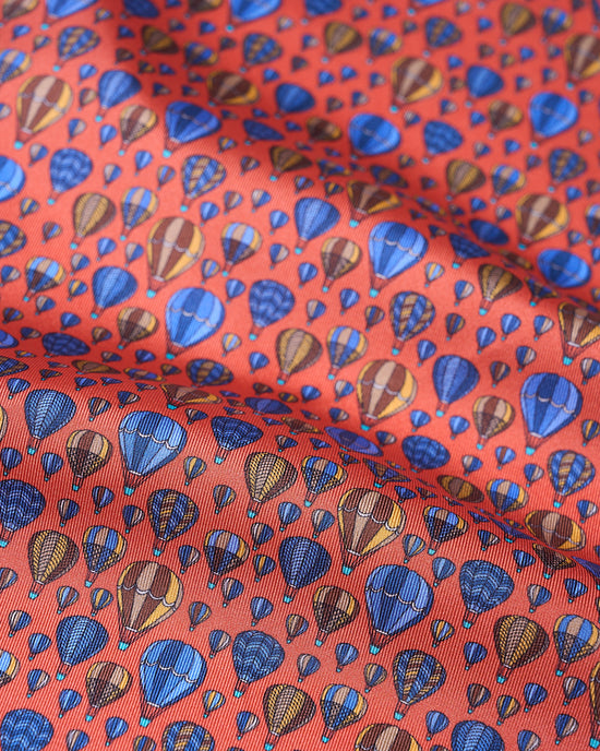 Pocket square - Orange with ballon  - silk