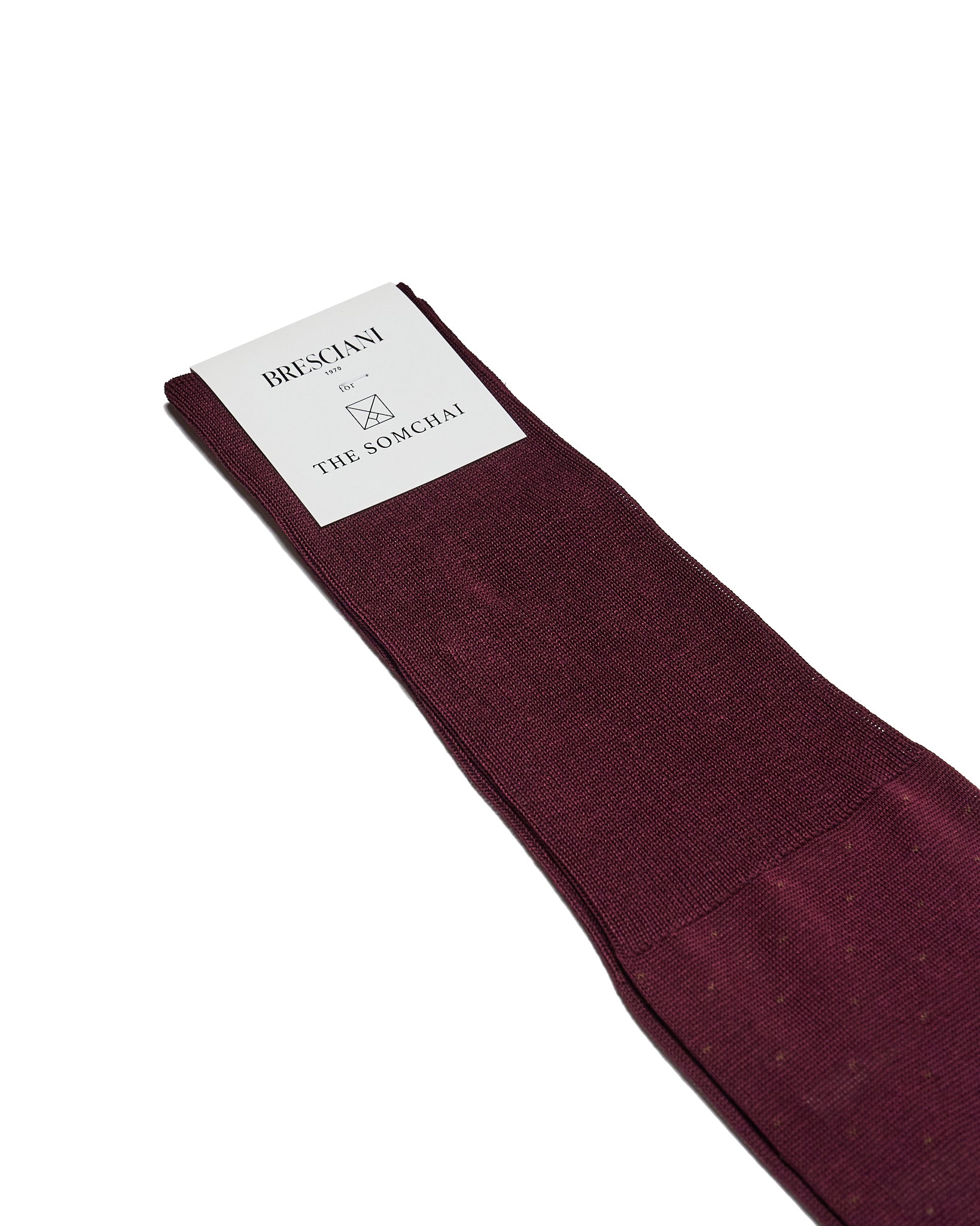 Knee length socks - Polka dots cotton  - Bordeaux Moka