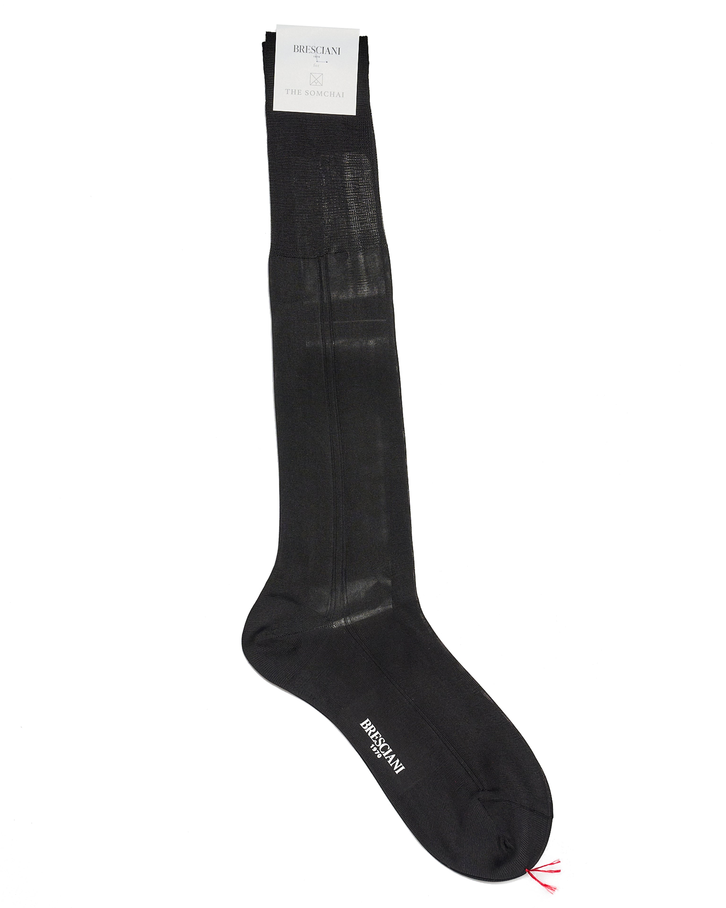 Knee length socks - Plain silk  - Nero