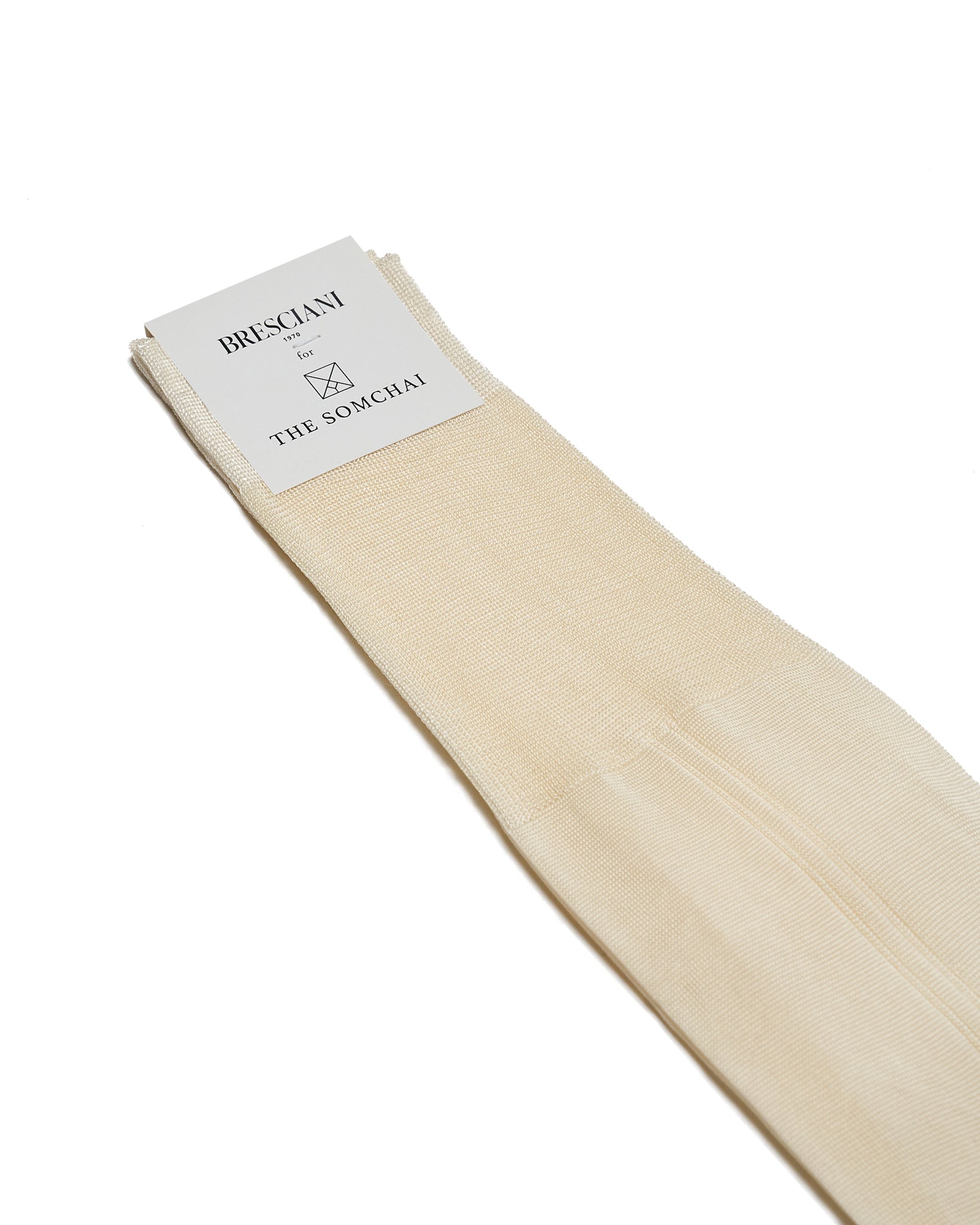 Knee length socks - Plain silk  - Bianco