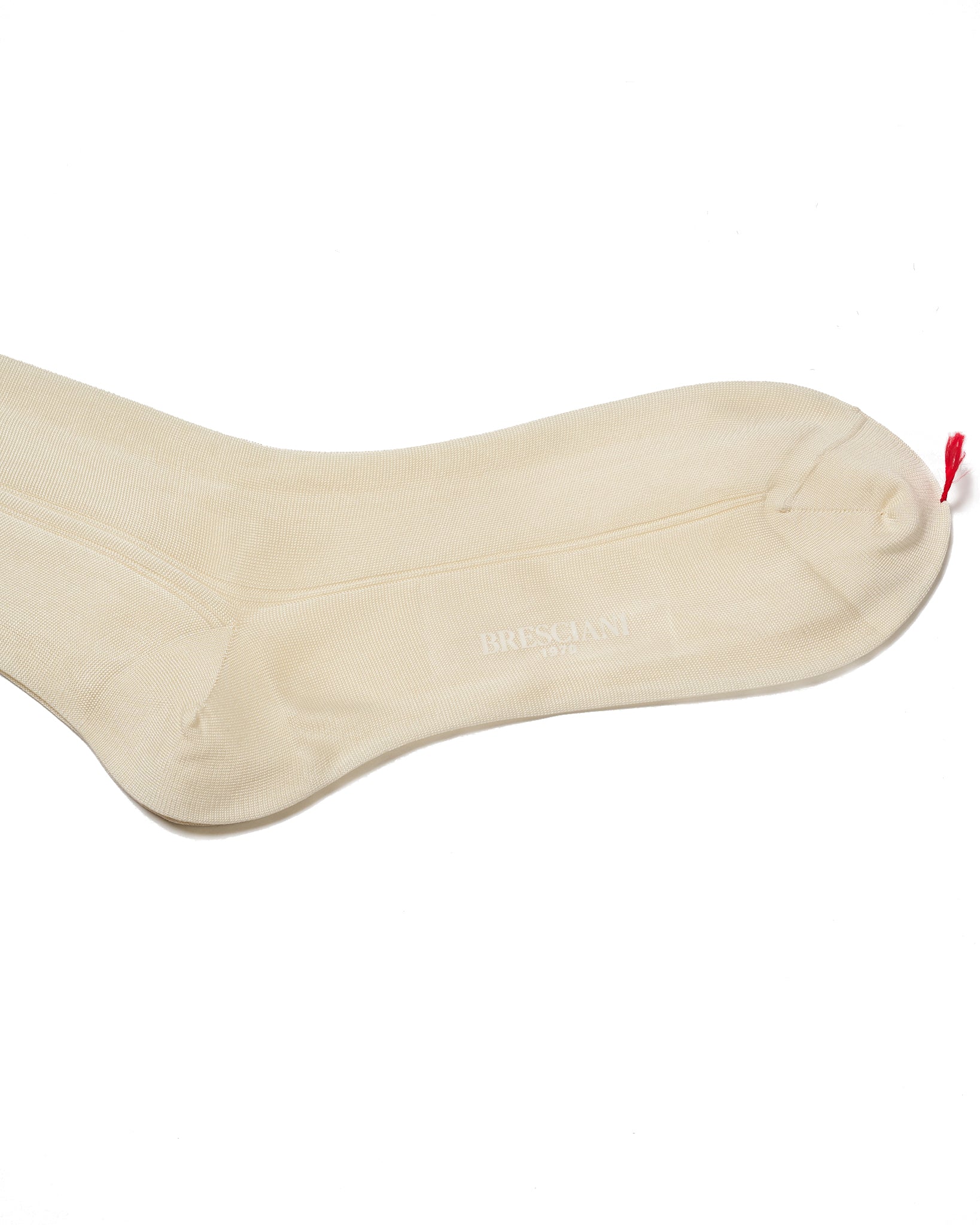 Knee length socks - Plain silk  - Bianco