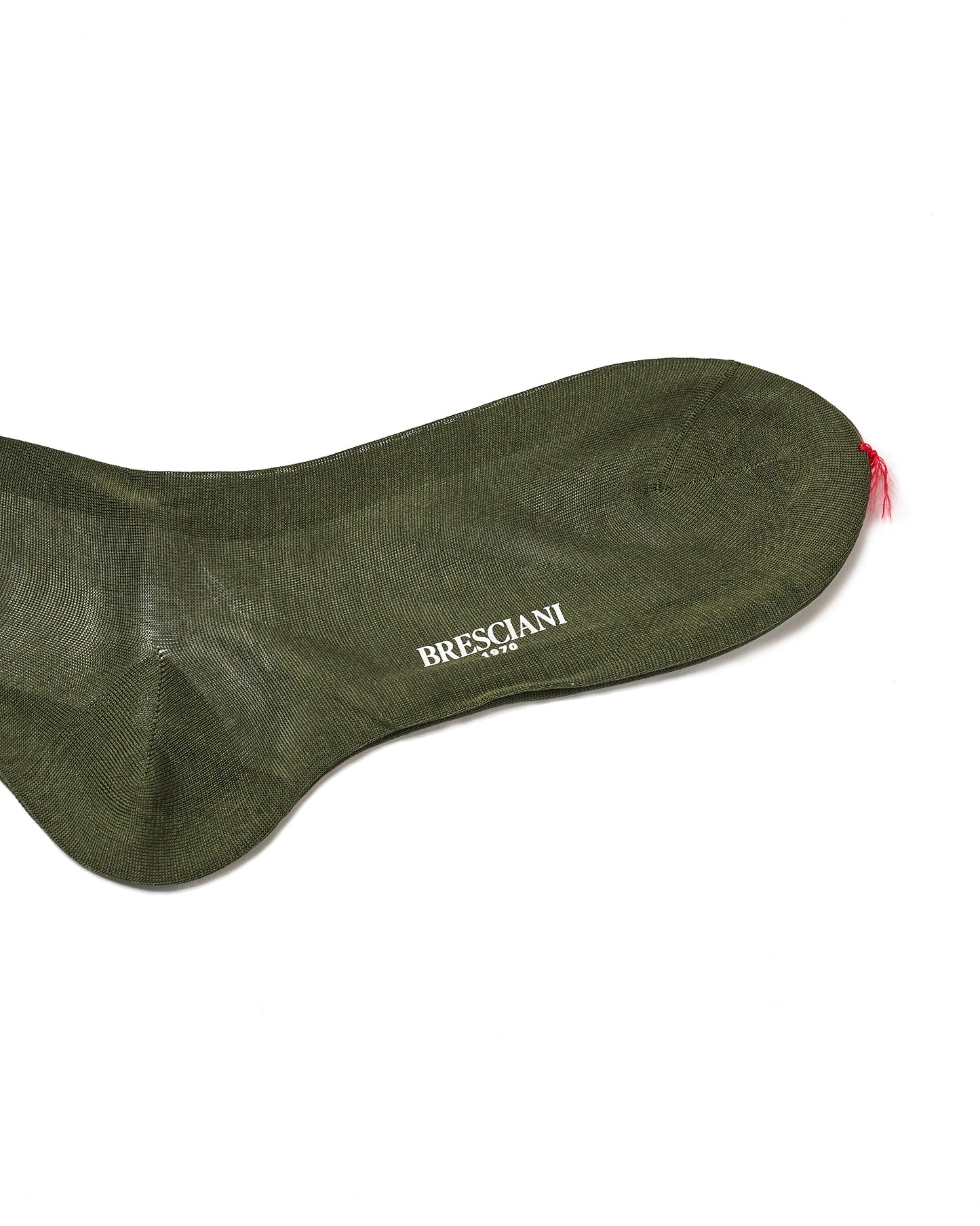 Knee length socks - Plain cotton  - Verde Militare