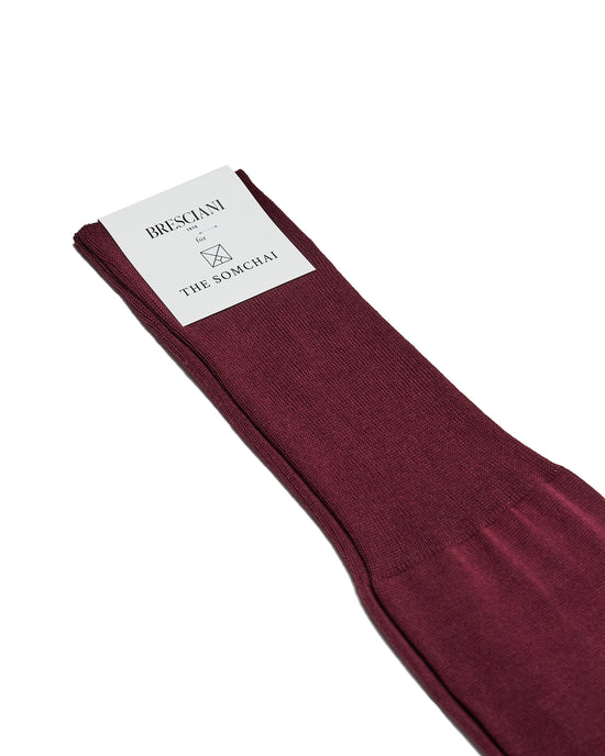 Knee length socks - Plain Sea island cotton  - Vinaccia