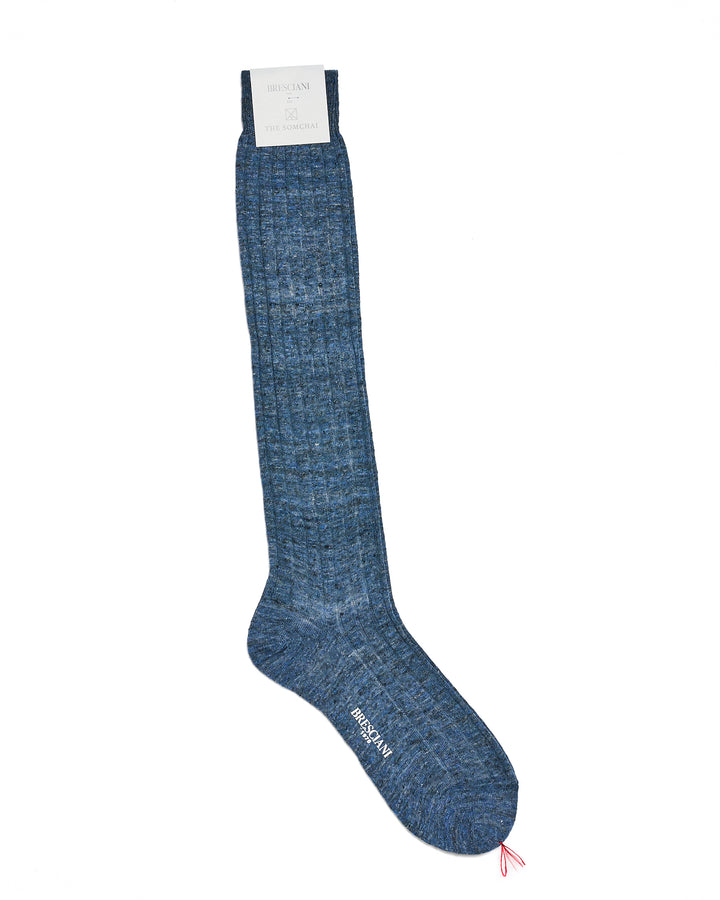 Knee length socks - Ribbed linen  - Jean