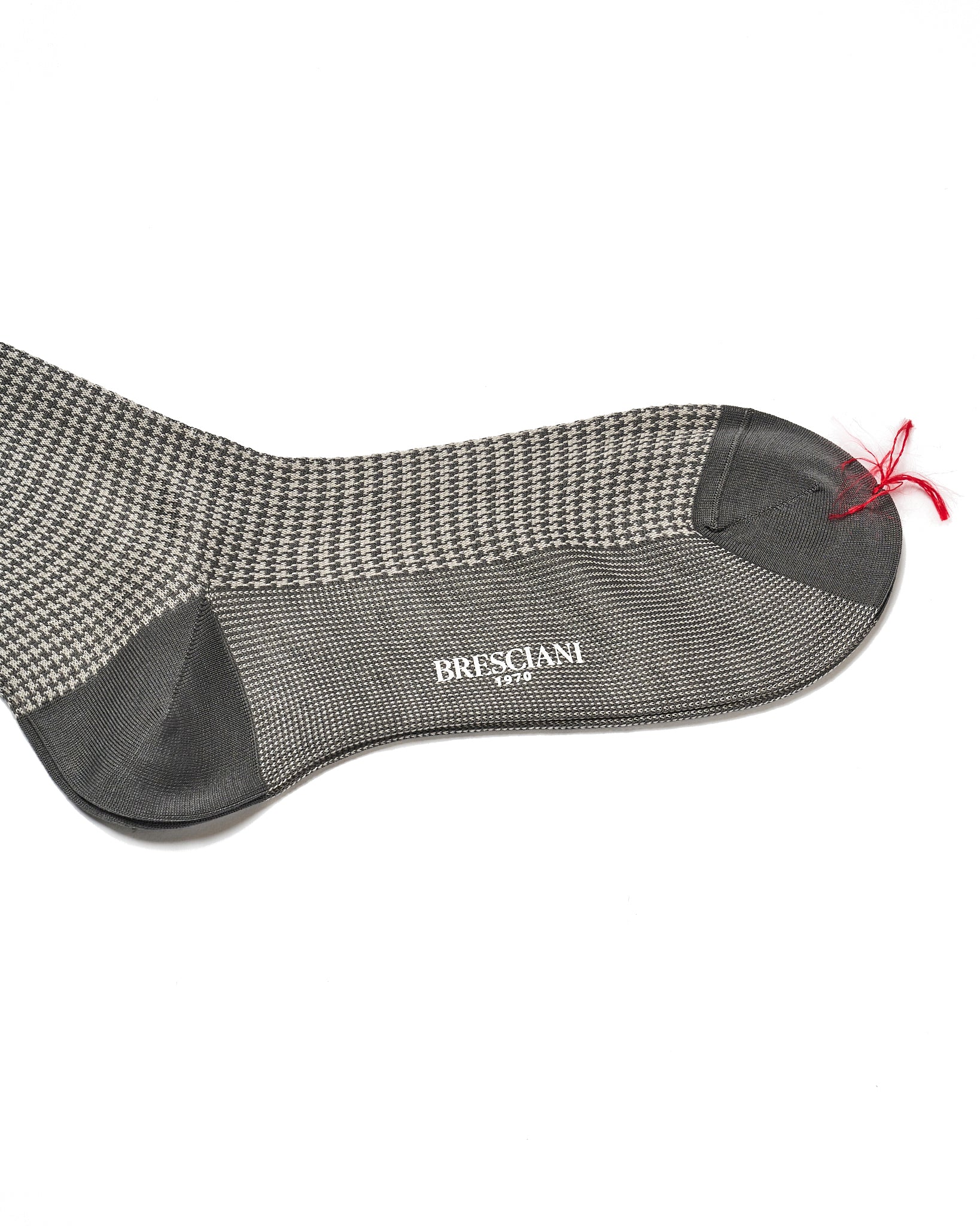 Knee length socks - Houndstooth - Medio grey