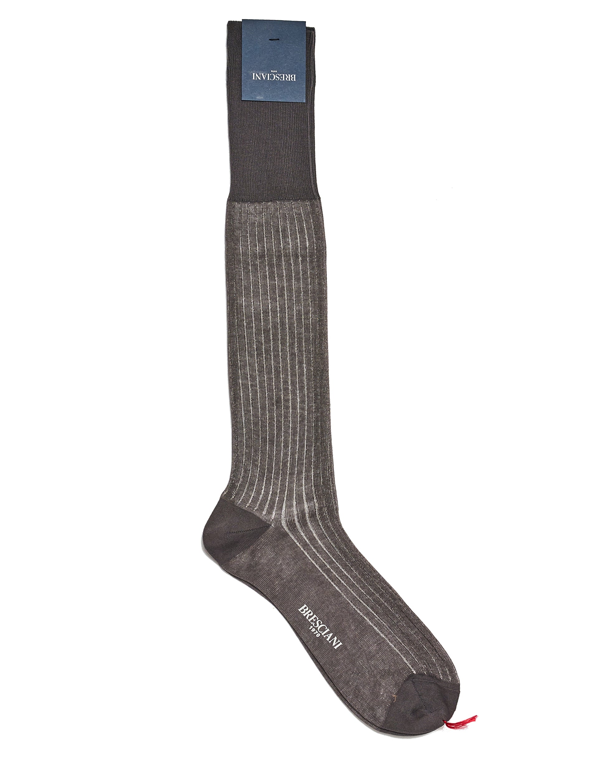 Knee length socks - Ribbed cotton - Antracite grey