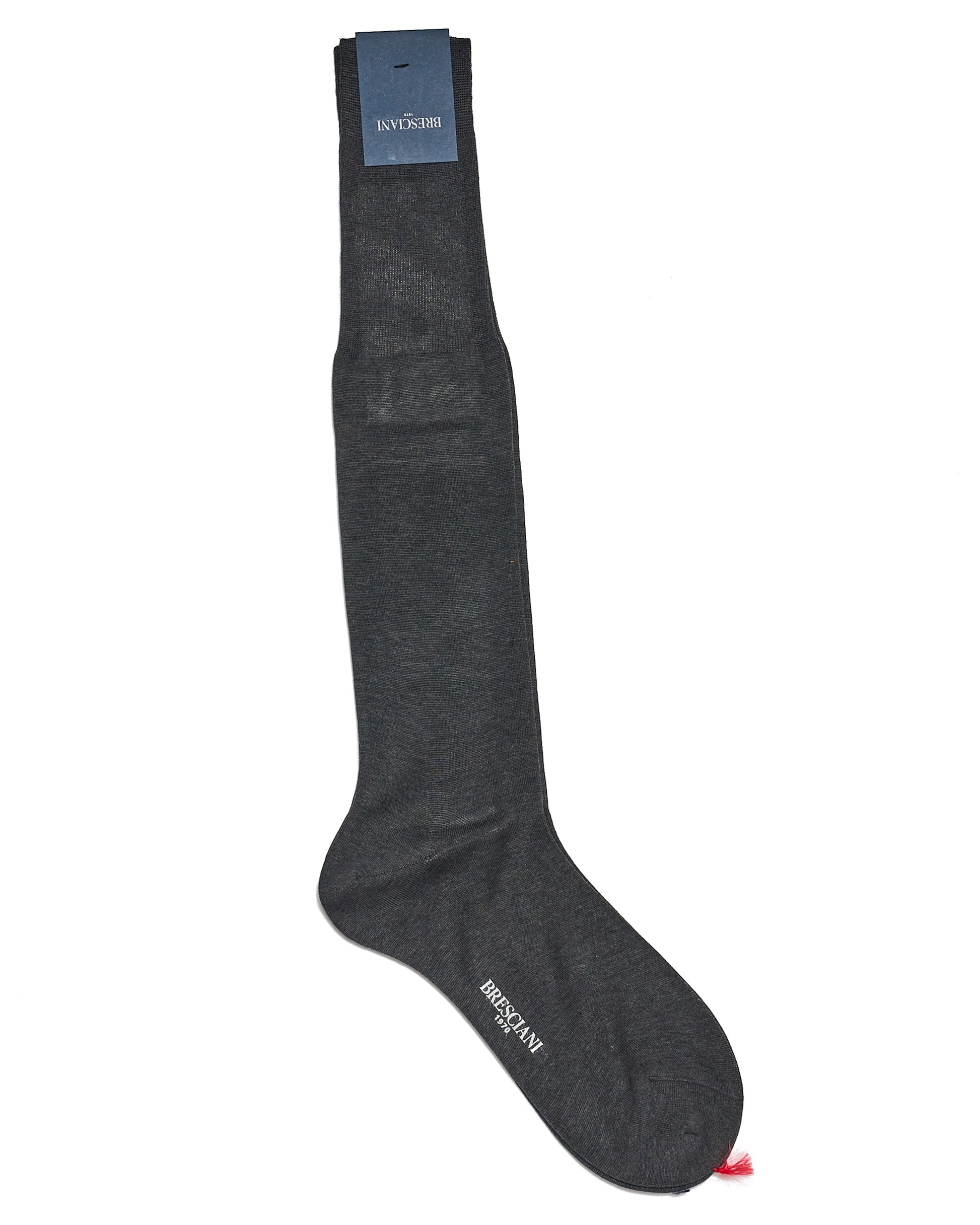 Knee length socks - Plain cotton - Antracite