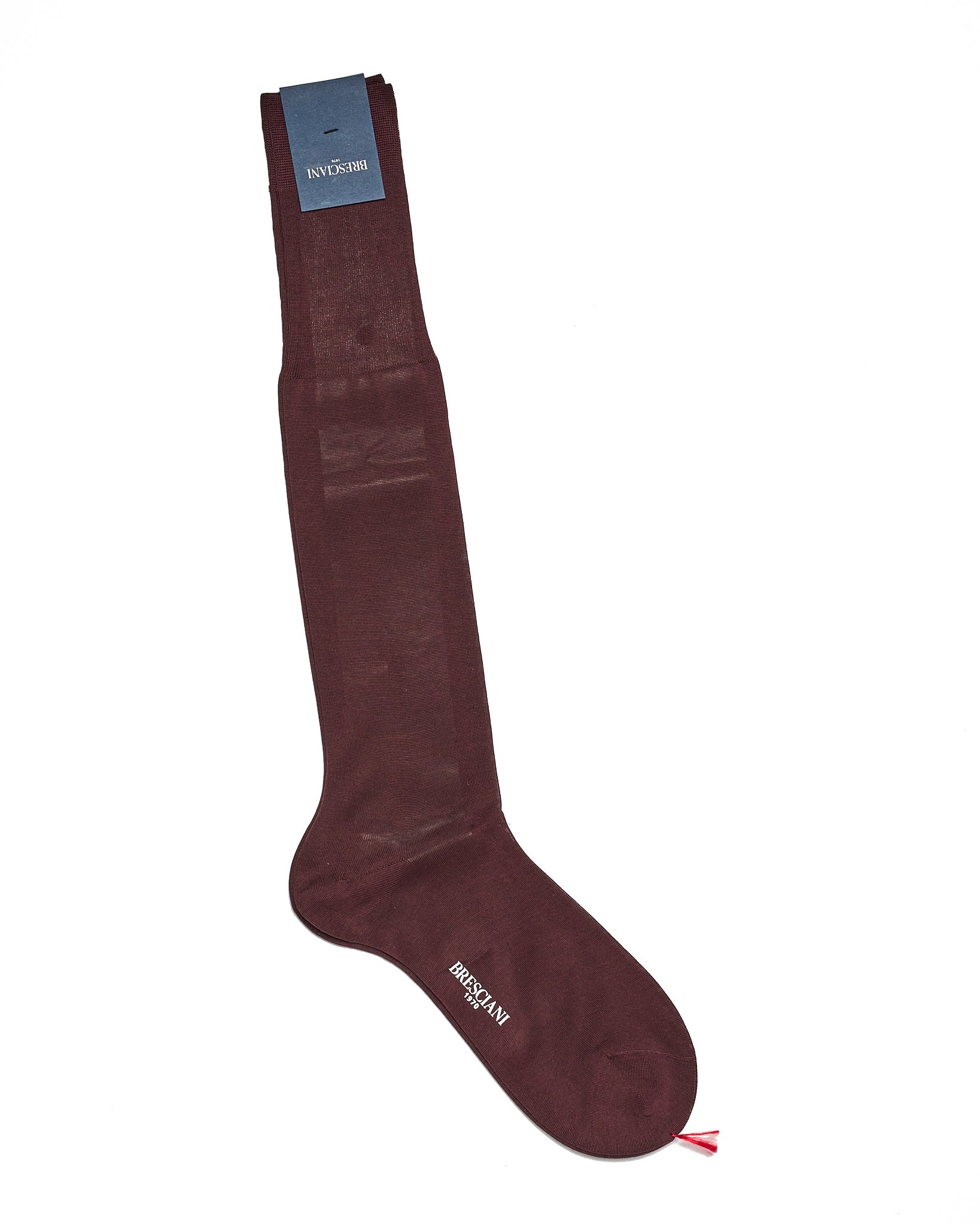 Knee length socks - Plain cotton - Bordeaux