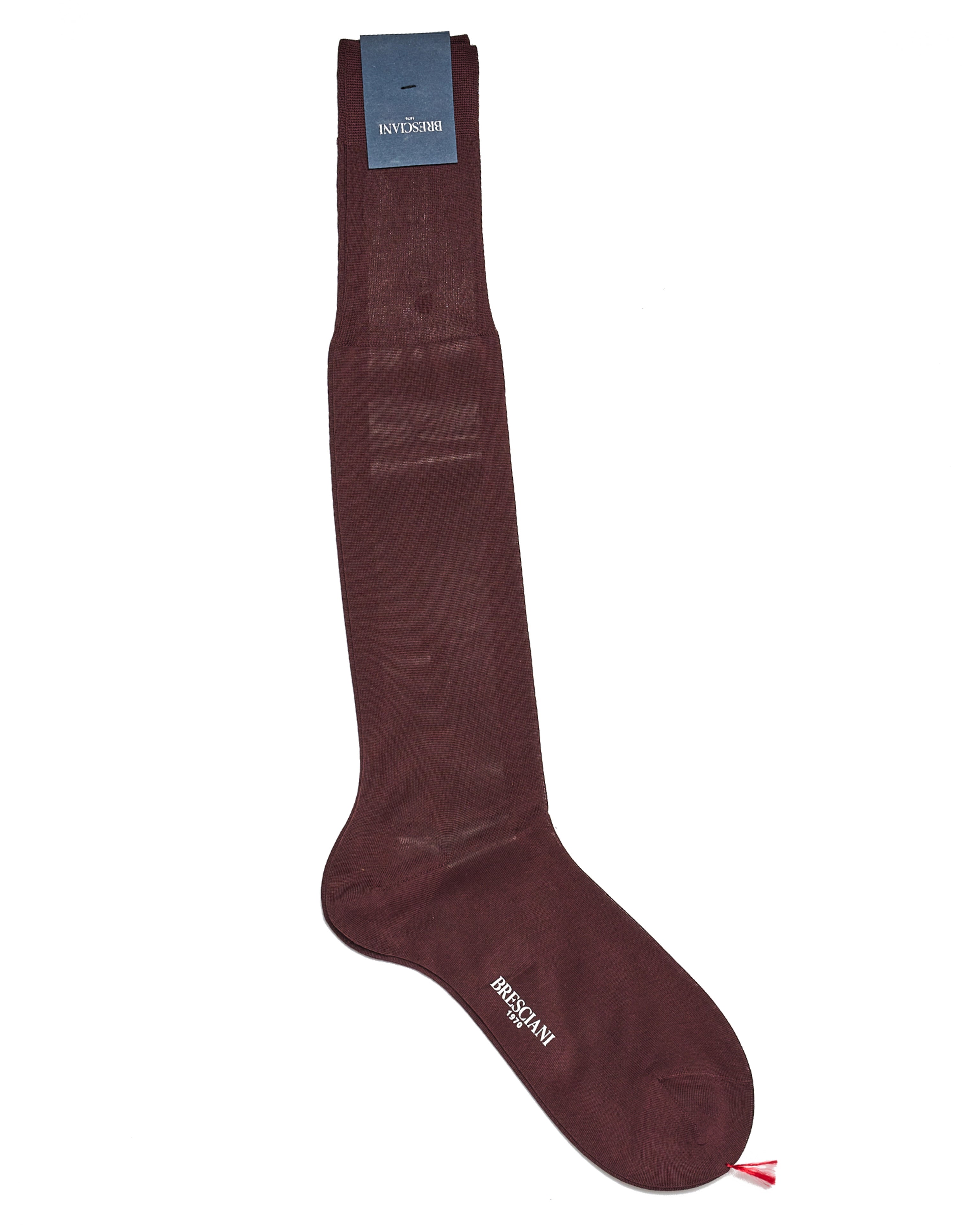 Knee length socks - Plain cotton - Bordeaux