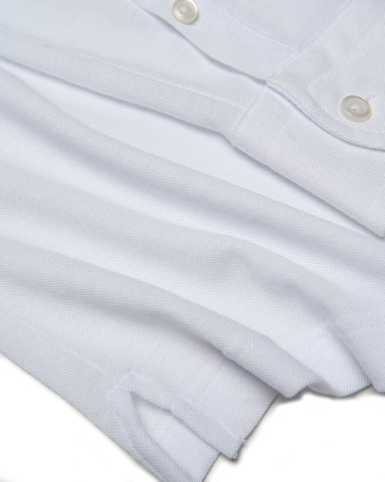 Pique cotton polo - White