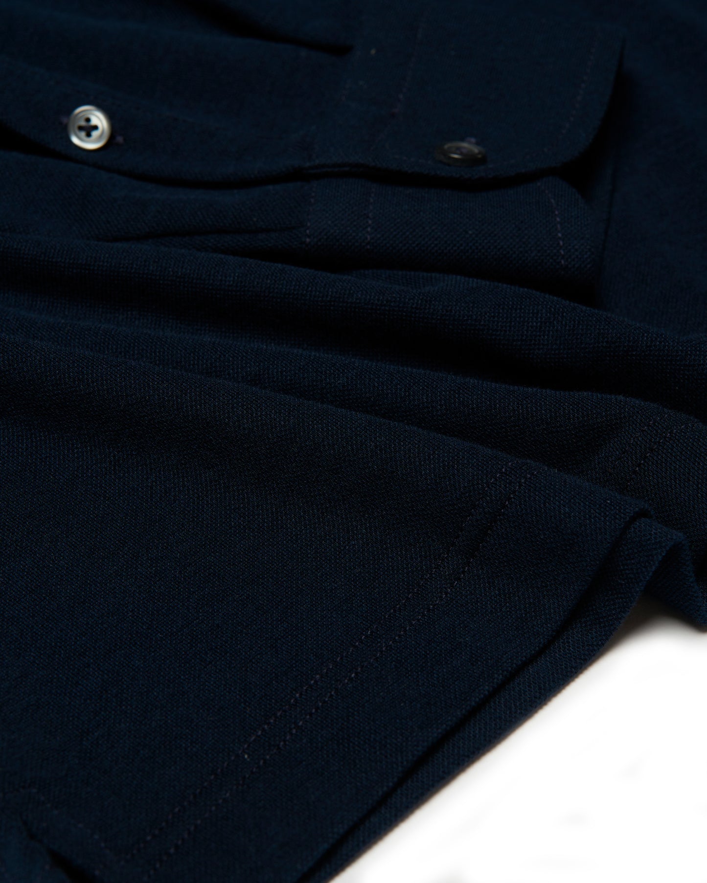 Pique cotton polo - Navy blue