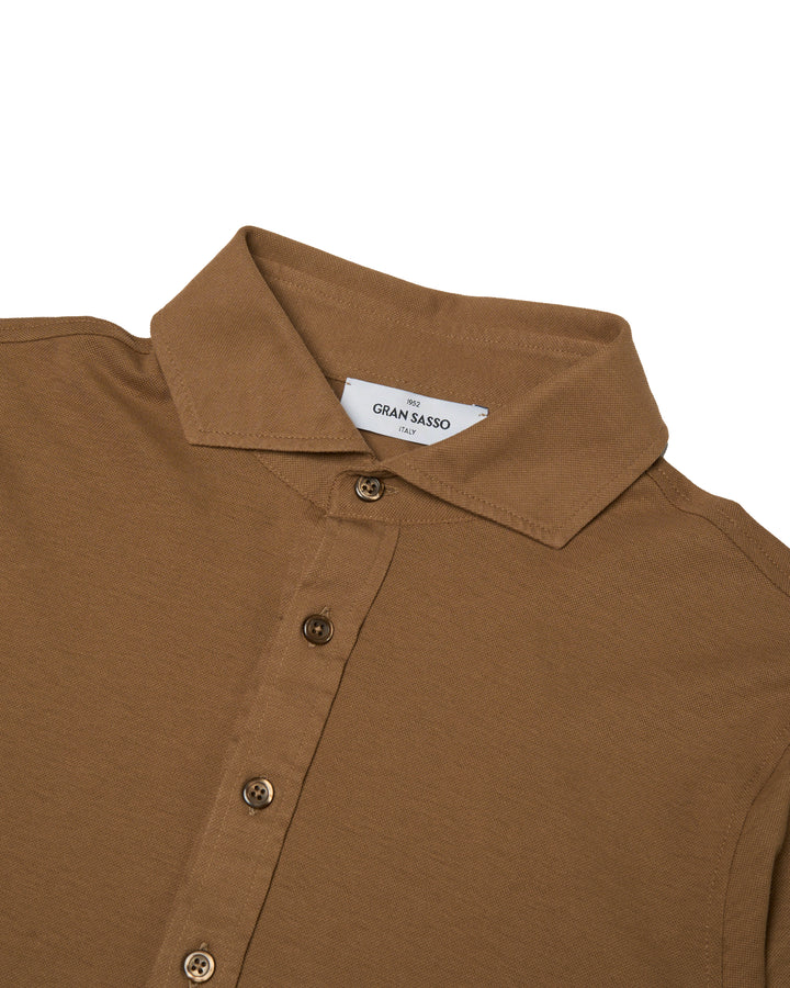 Pique cotton polo - Caramel