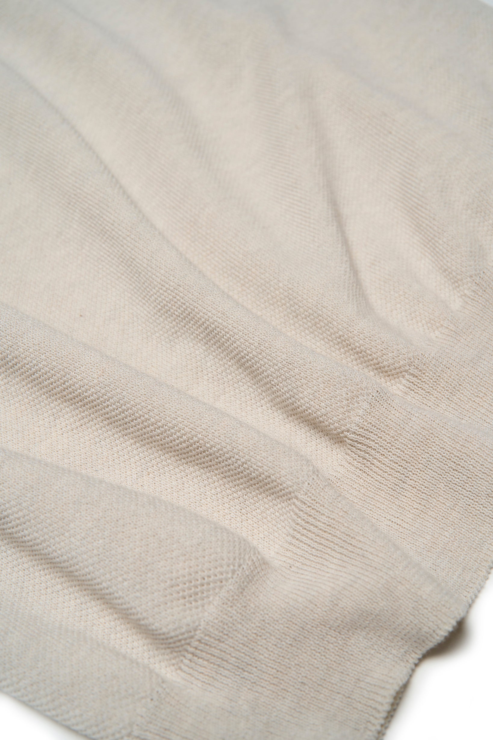 Knitted pique cotton polo - Off white