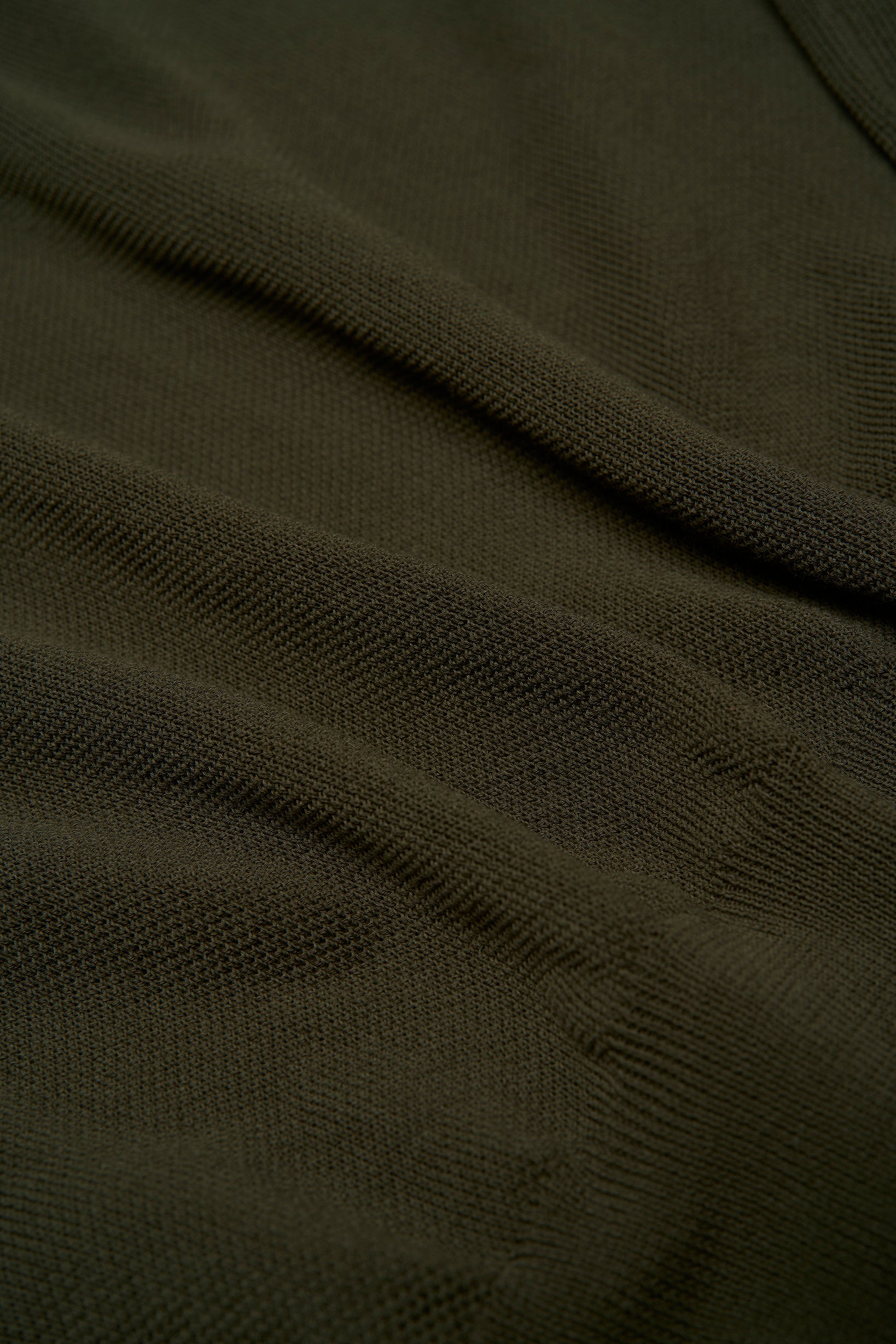 Knitted pique cotton polo - Olive green