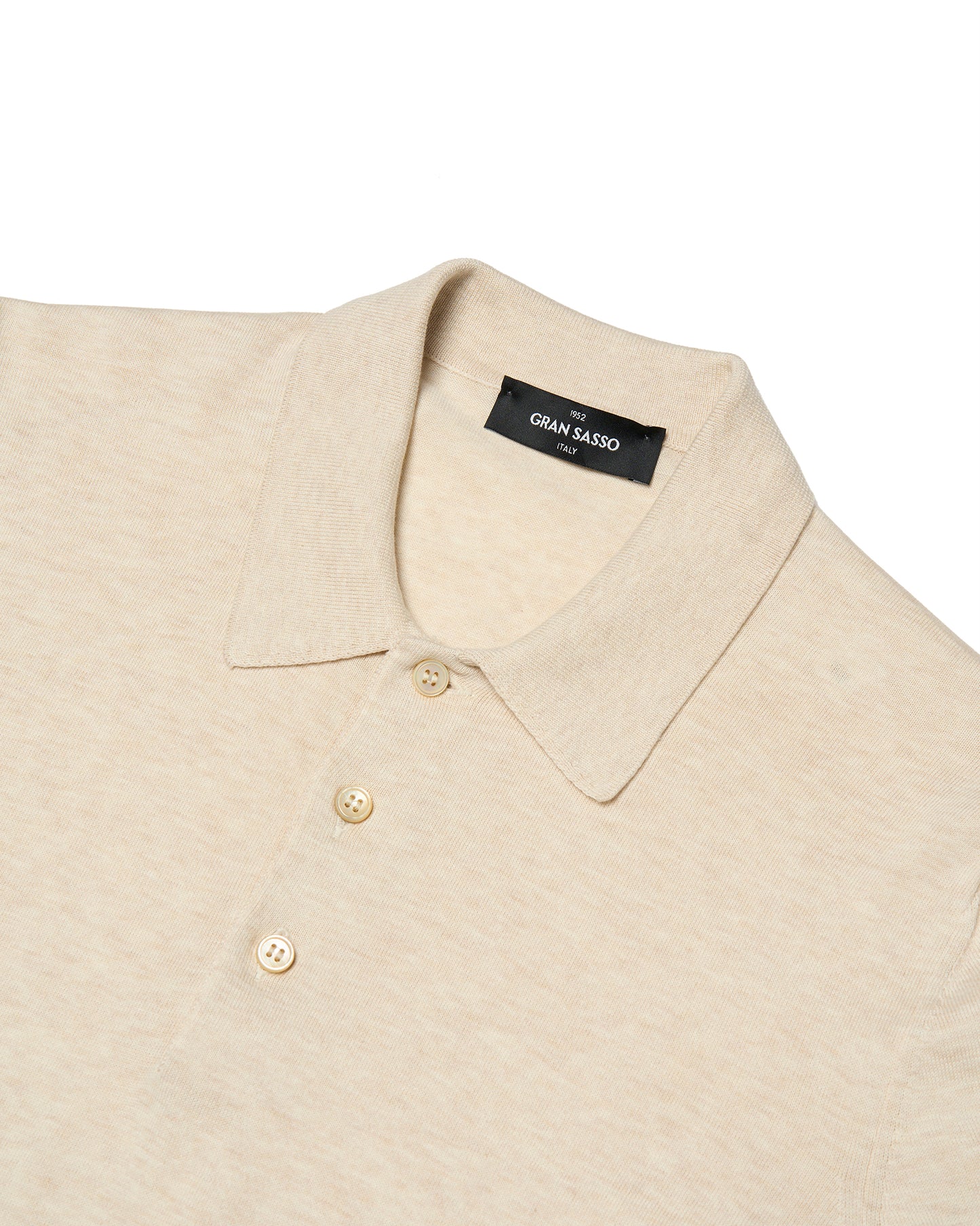 Knitted Suvin cotton polo - Almond brown