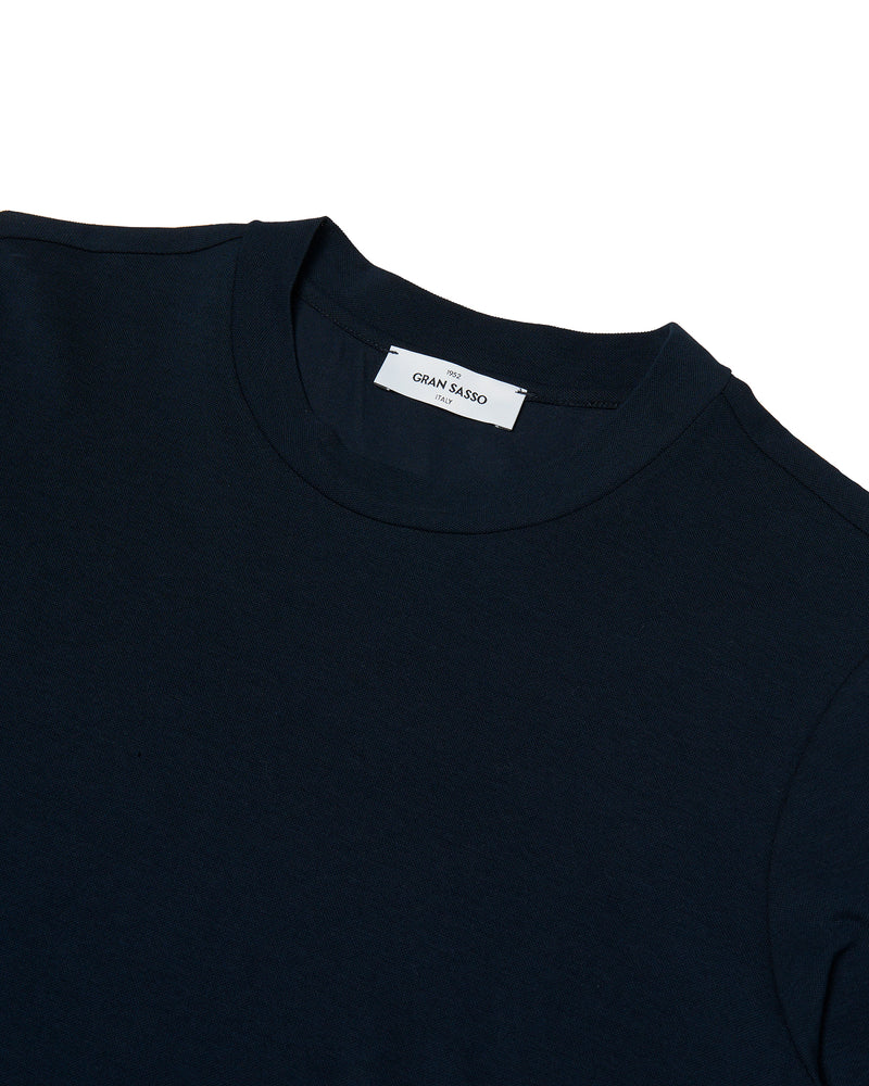 T-shirt short sleeves - Pique - Navy blue