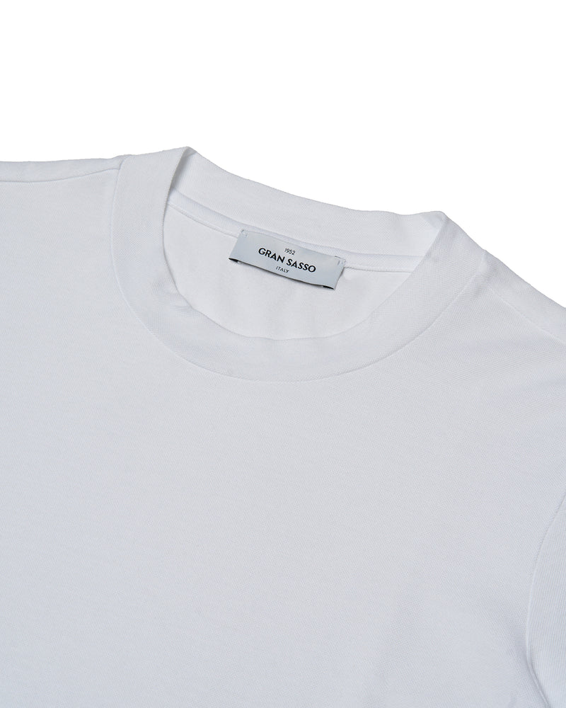 T-shirt short sleeves - Pique - Bianco