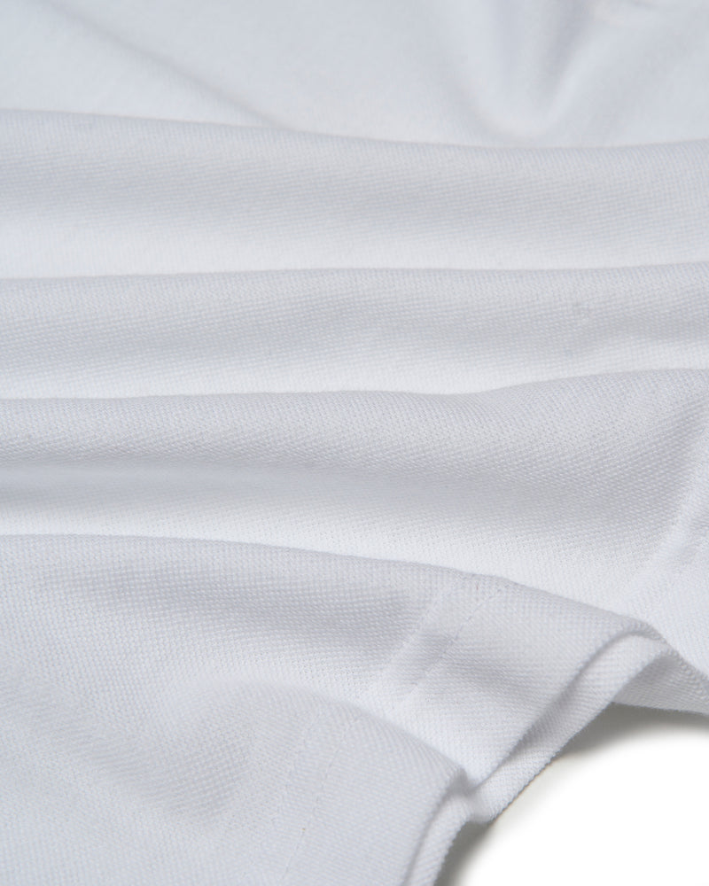 T-shirt short sleeves - Pique - Bianco