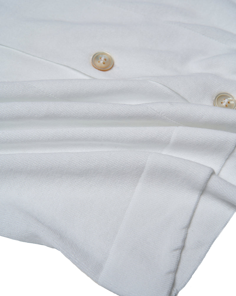 Shirt short sleeves - knitted cotton - Bianco