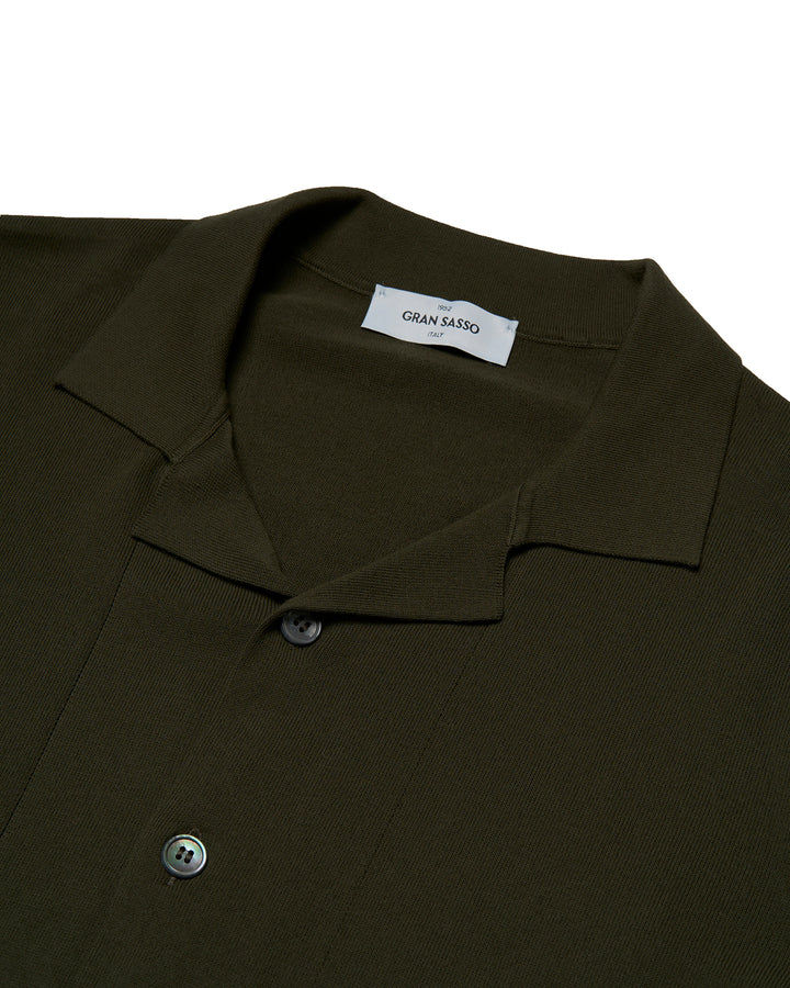 Knitted cotton shirt - Olivegreen