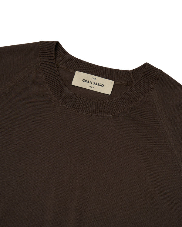 T-shirt short sleeves - Knitted organic cotton - Brown