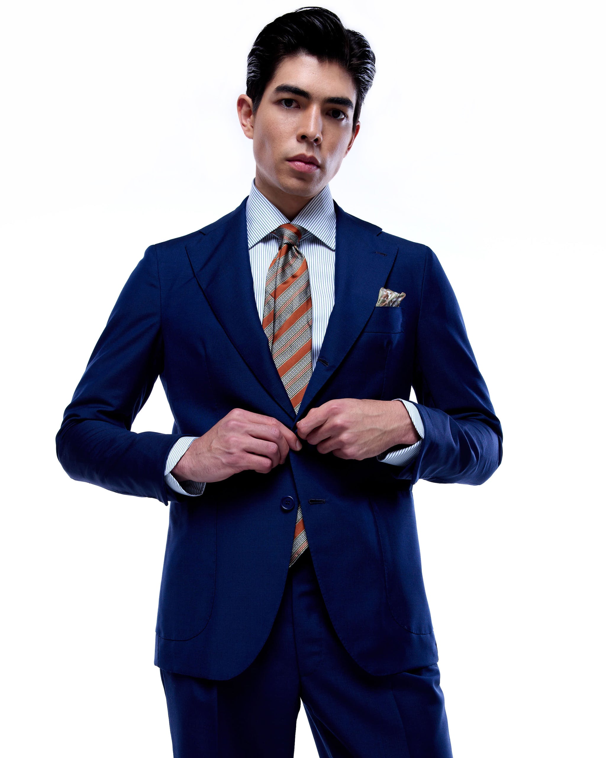 Suit - Single breasted - Medium blue - wool mohair