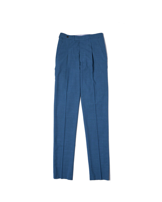 High twist wool trousers - Single pleat trousers - Light blue