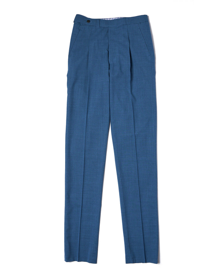 High twist wool trousers - Single pleat trousers - Light blue