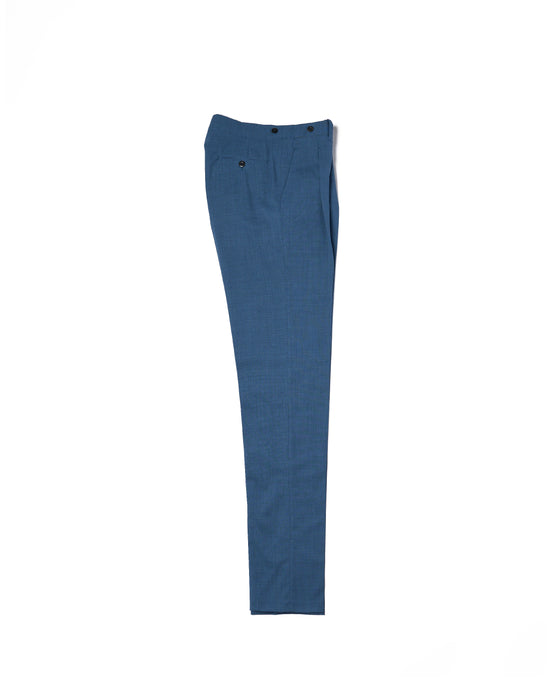 High twist wool trousers - Single pleat trousers - Light blue