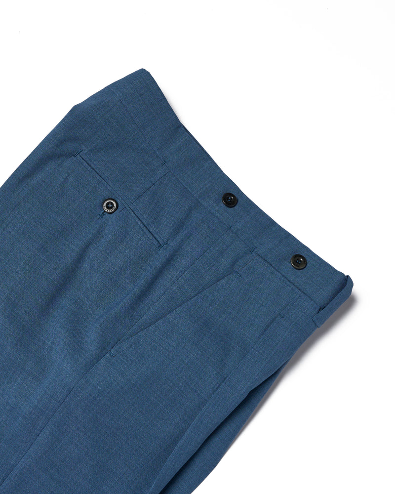 High twist wool - Single pleat trousers - Light blue