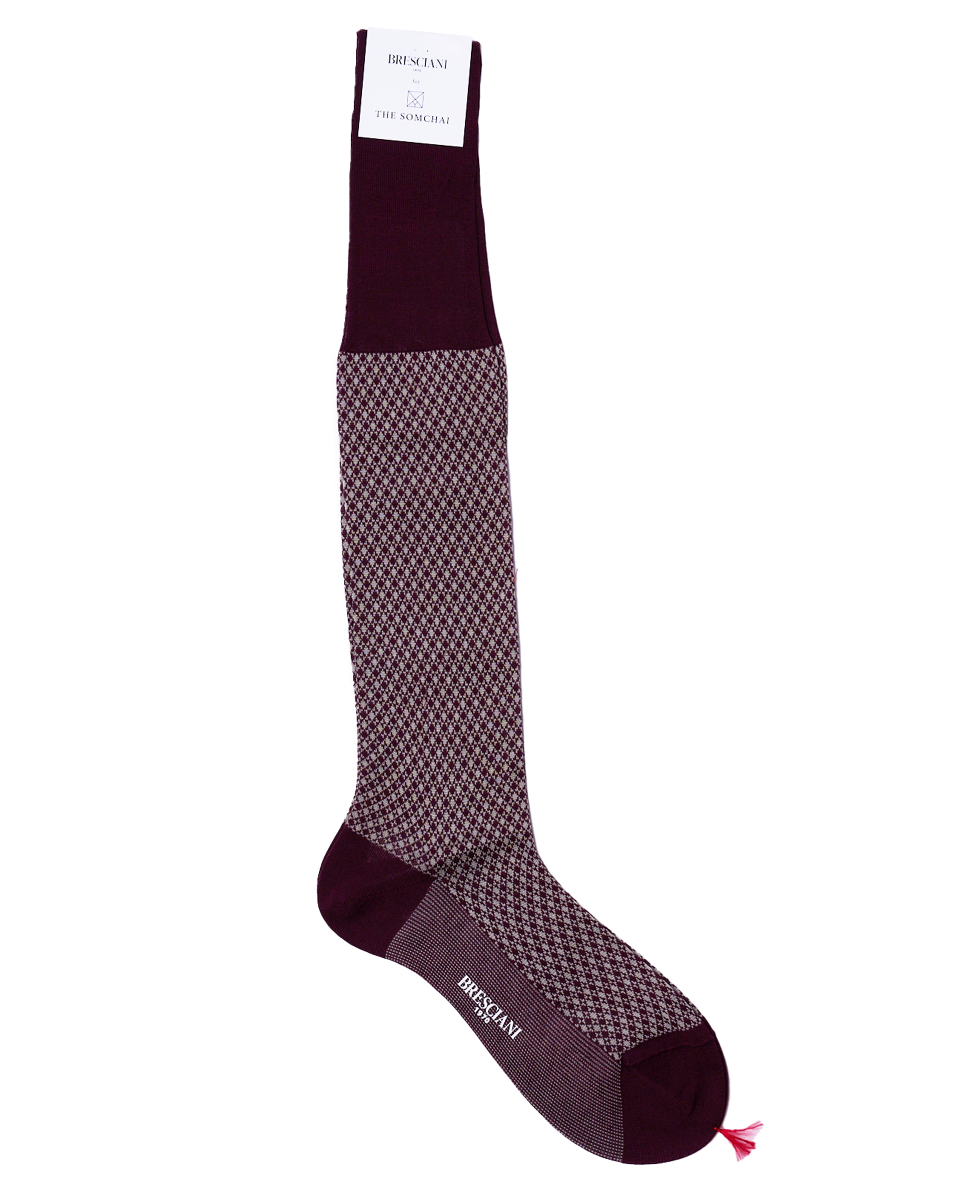 Knee length socks - Flush cotton  - Bordeaux Bluette