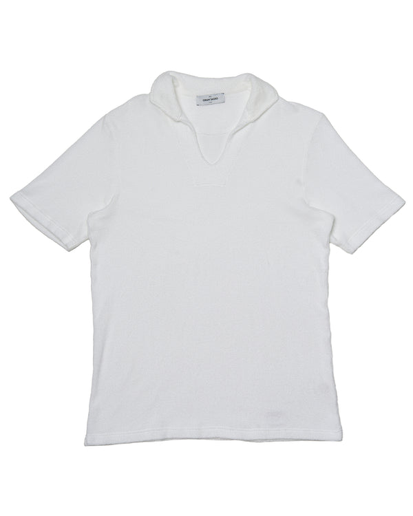 Polo short sleeves - Towel cotton - Bianco