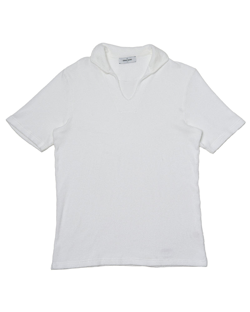 Polo short sleeves - Towel cotton - Bianco