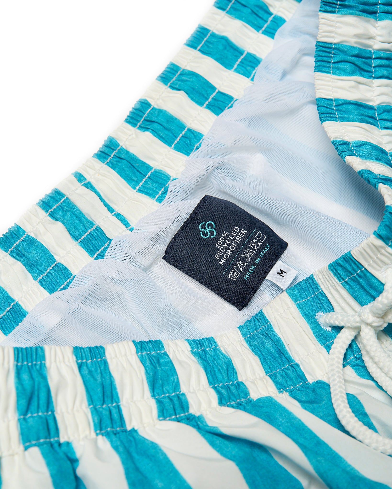 Printed Stripe swim shorts - Sky blue