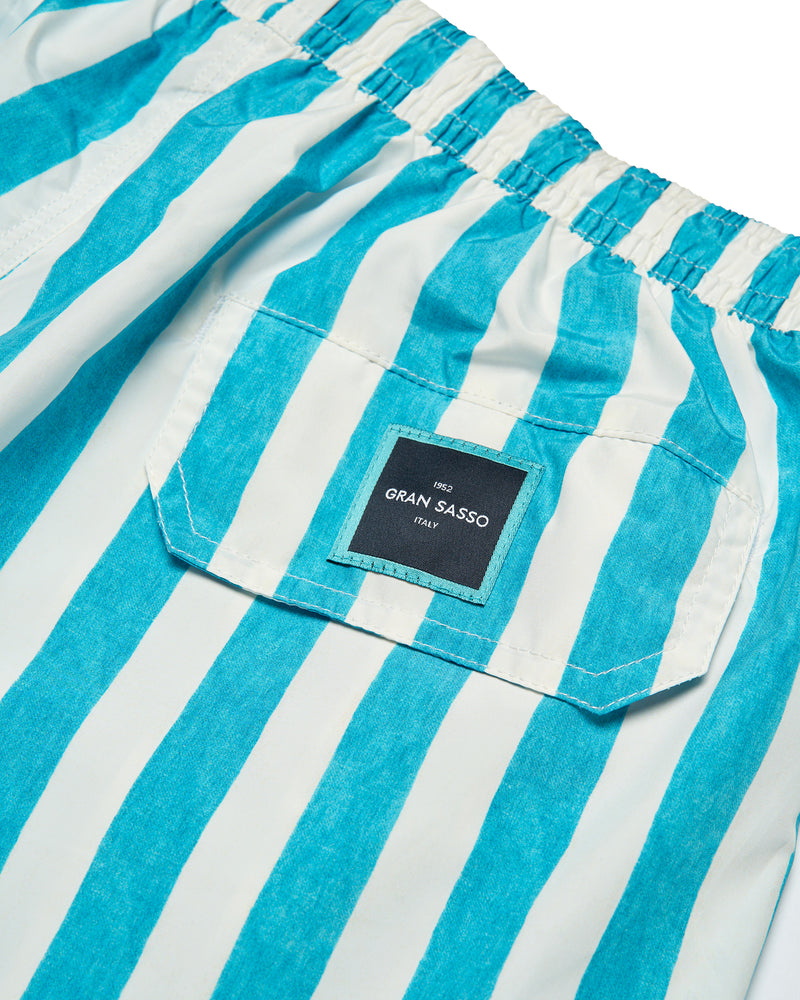 Swimtrunk - Printed Stripe - Sky blue