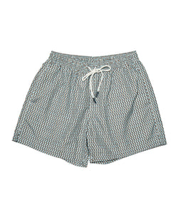 Swimtrunk - Printed Pattern - Blue / grey