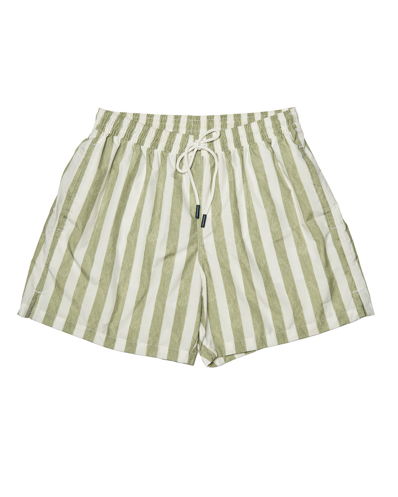 Swimtrunk - Printed Stripe - Olive green