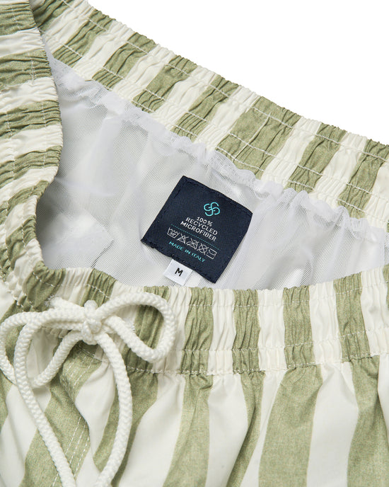 Printed Stripe swim shorts - Olive green