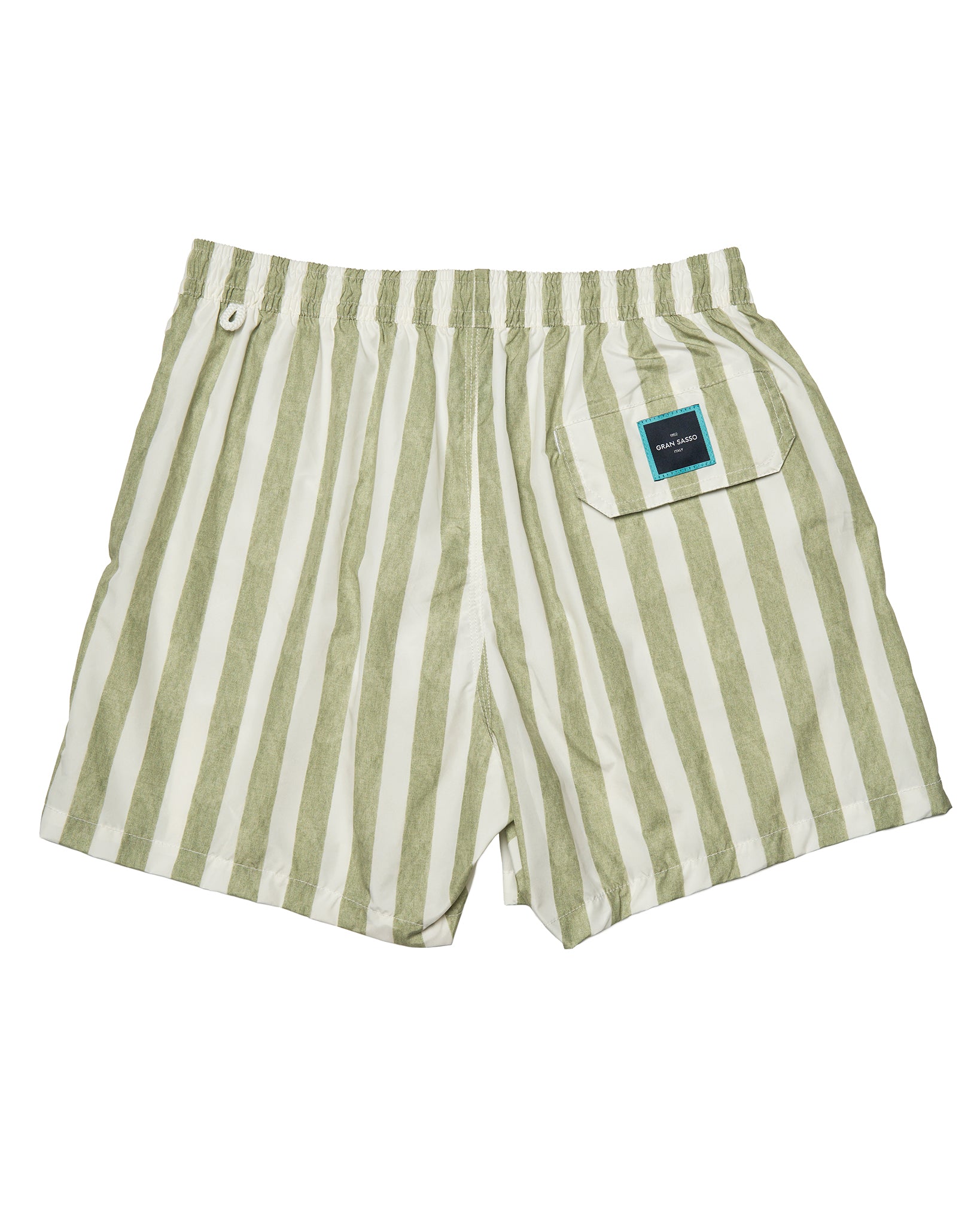 Printed Stripe swim shorts - Olive green