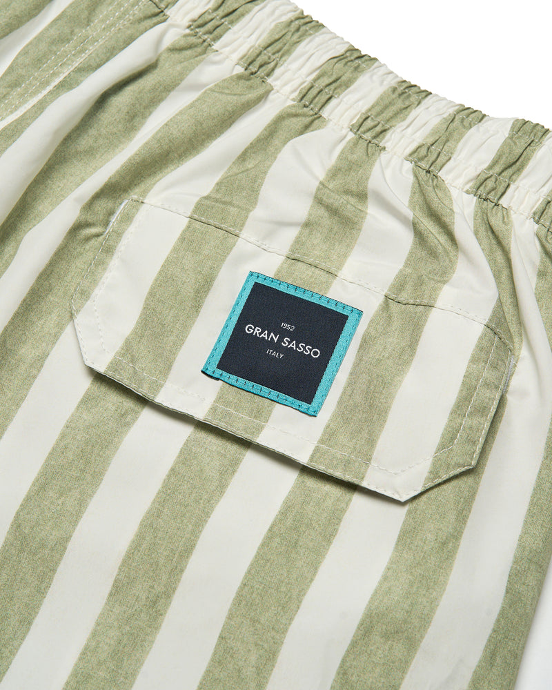 Swimtrunk - Printed Stripe - Olive green