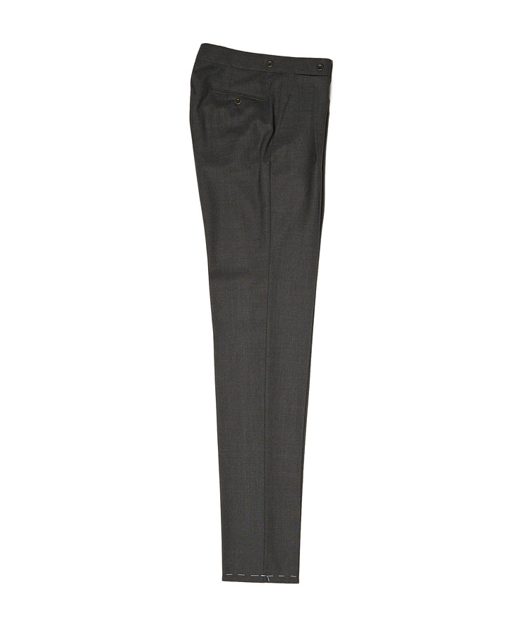 High twist wool trousers - Single pleat - Charcoal grey