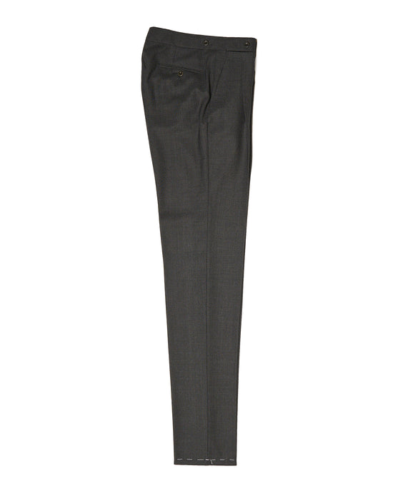 High twist wool trousers - Single pleat - Charcoal grey