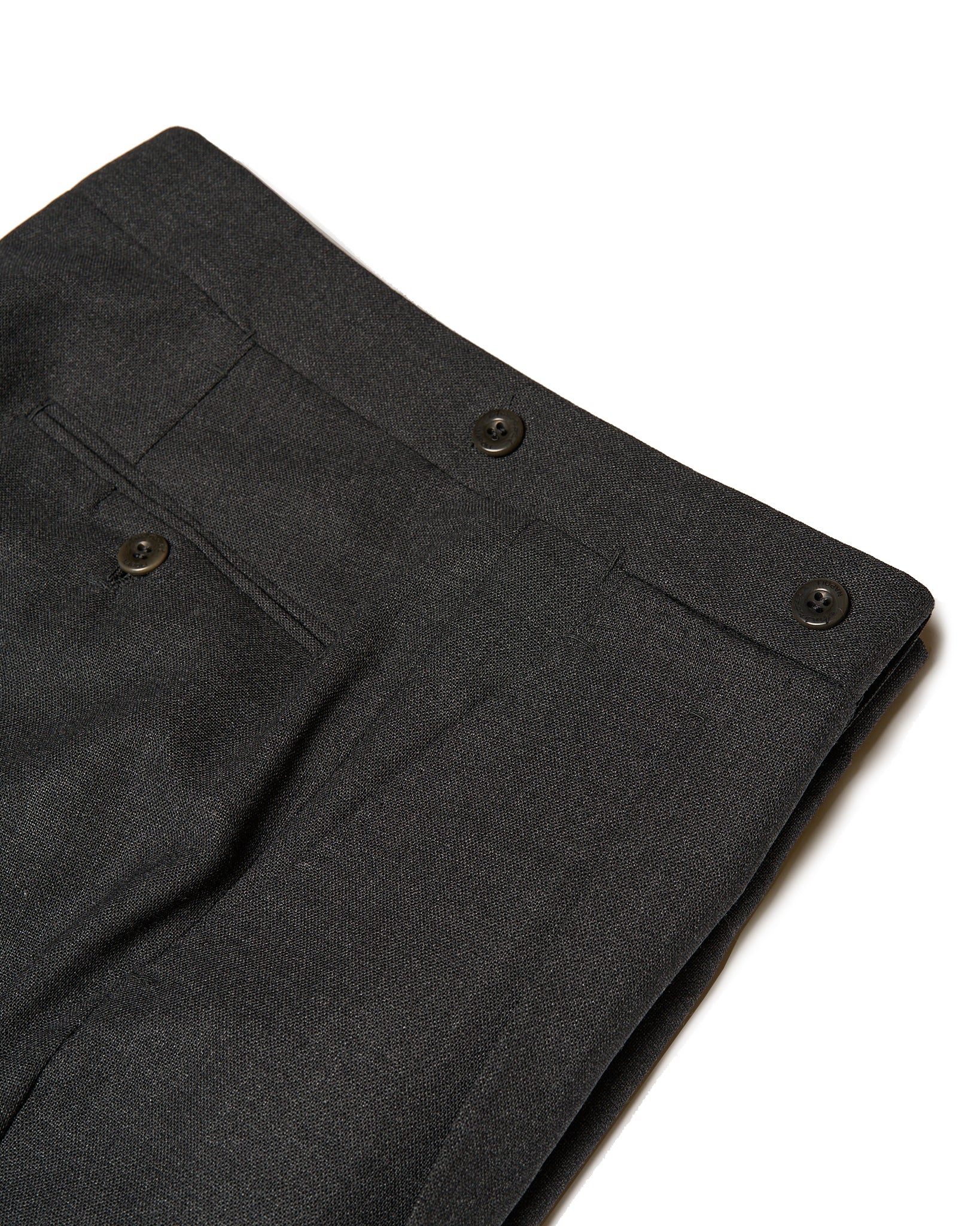 High twist wool trousers - Single pleat - Charcoal grey