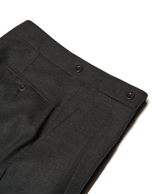 Wool four ply - single pleat trousers - Grey brown