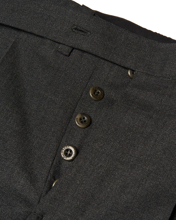 High twist wool trousers - Single pleat - Charcoal grey