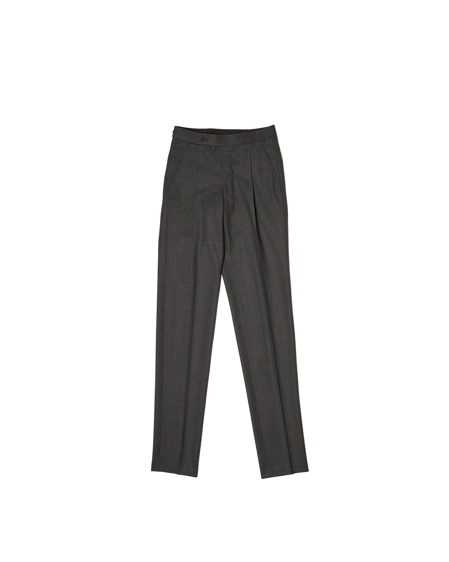 High twist wool trousers - Single pleat - Charcoal grey