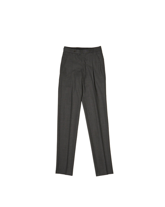 High twist wool trousers - Single pleat - Charcoal grey
