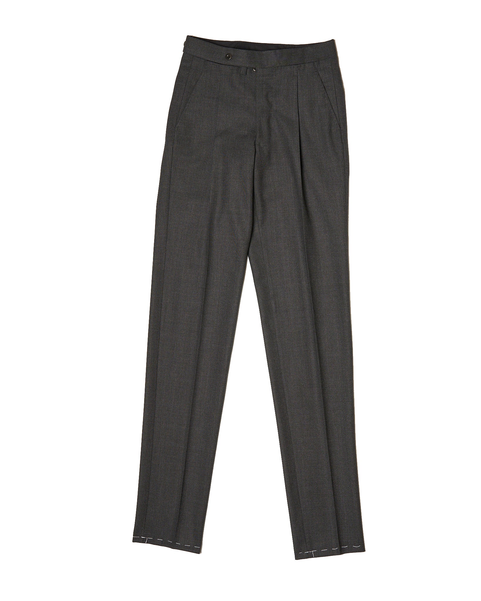 High twist wool trousers - Single pleat - Charcoal grey