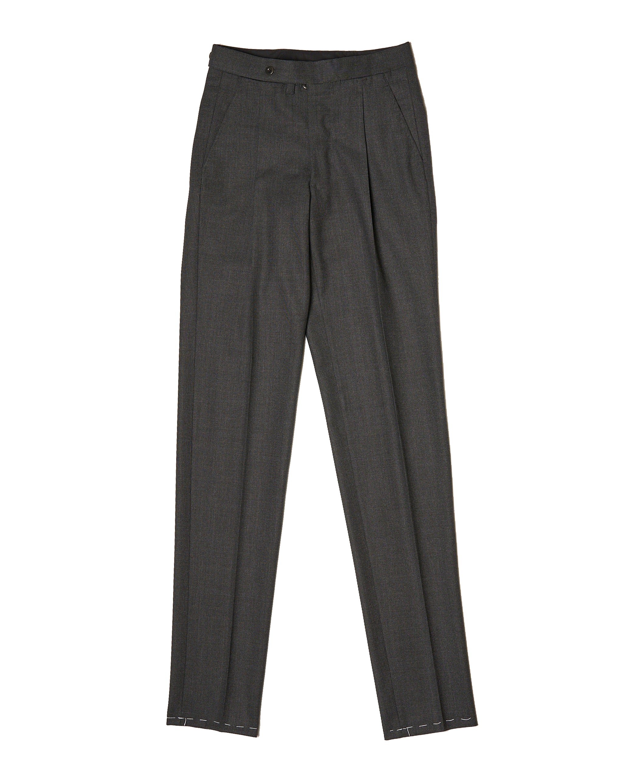 High twist wool trousers - Single pleat - Charcoal grey